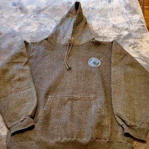 SEA DOLPHIN PULLOVER HOODIE - CHARCOAL GRAY/BLACK - LARGE